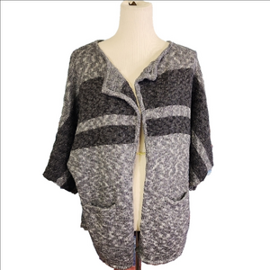 James Perse Cozy Grey Patterned Cardigan size 3
